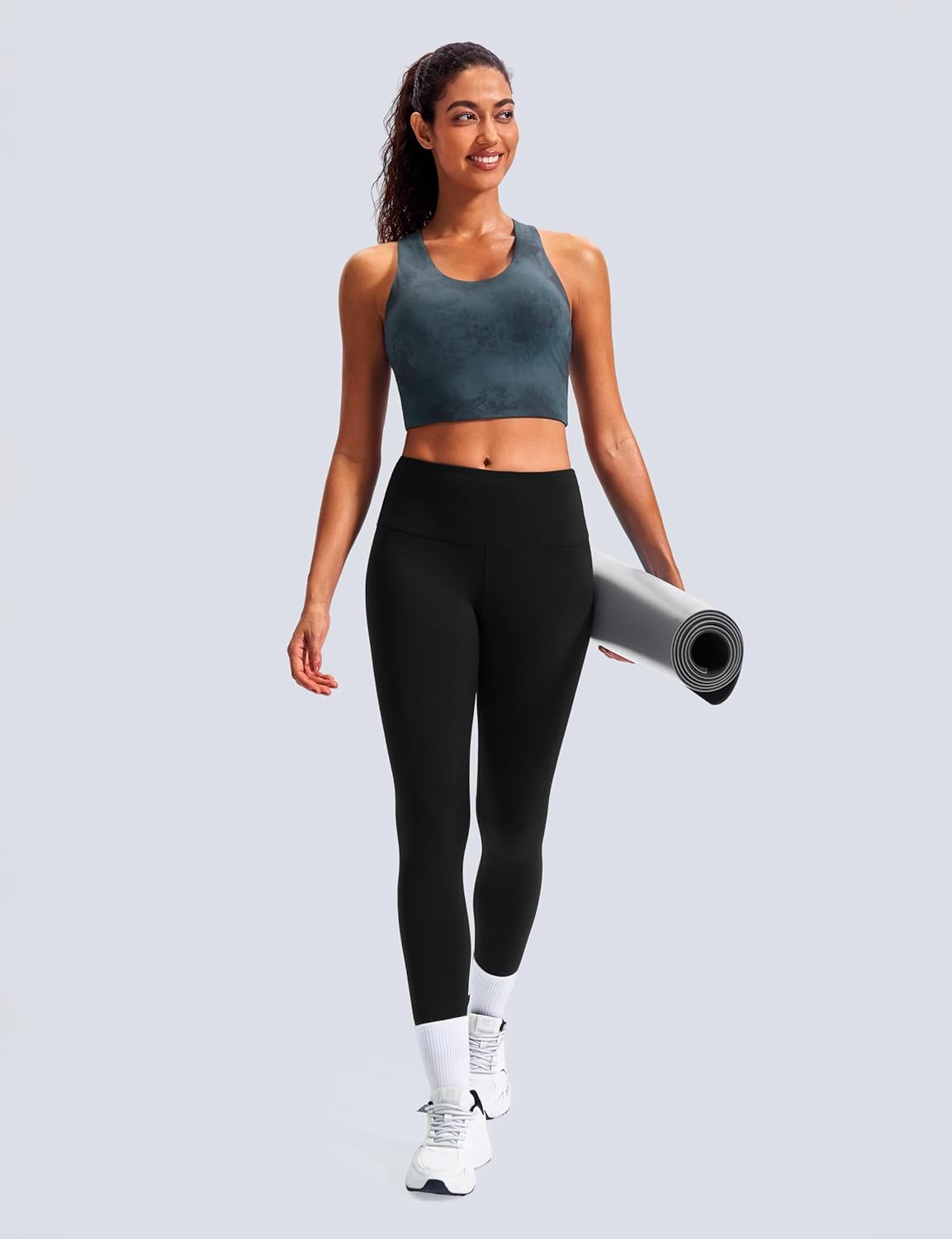 Sports Bras for Women Criss-Cross Back Padded Workout Tank Tops Medium Support Crop Tops for Women - Image 5