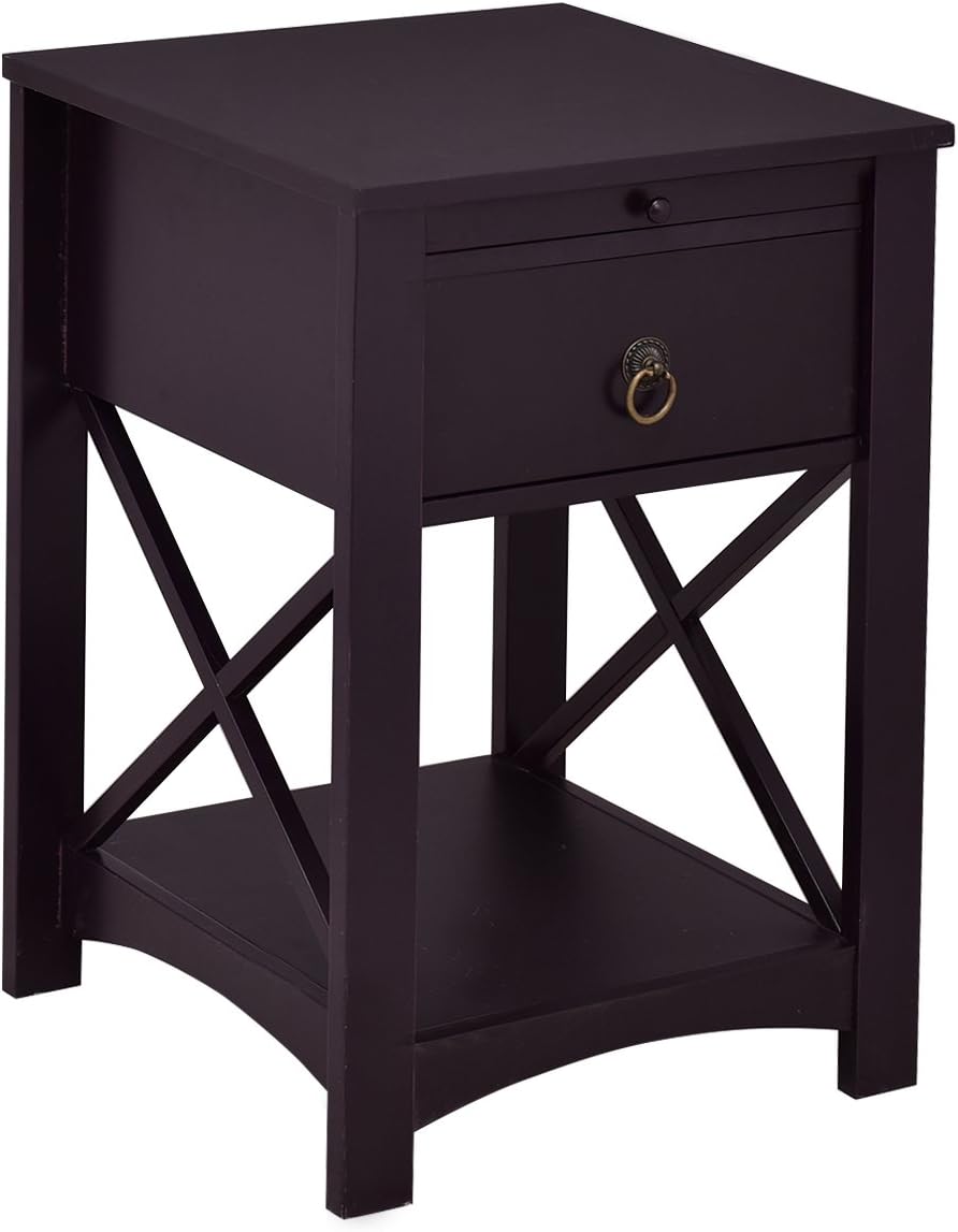 Giantex Night Stand End Table with Storage Shelf Bedroom