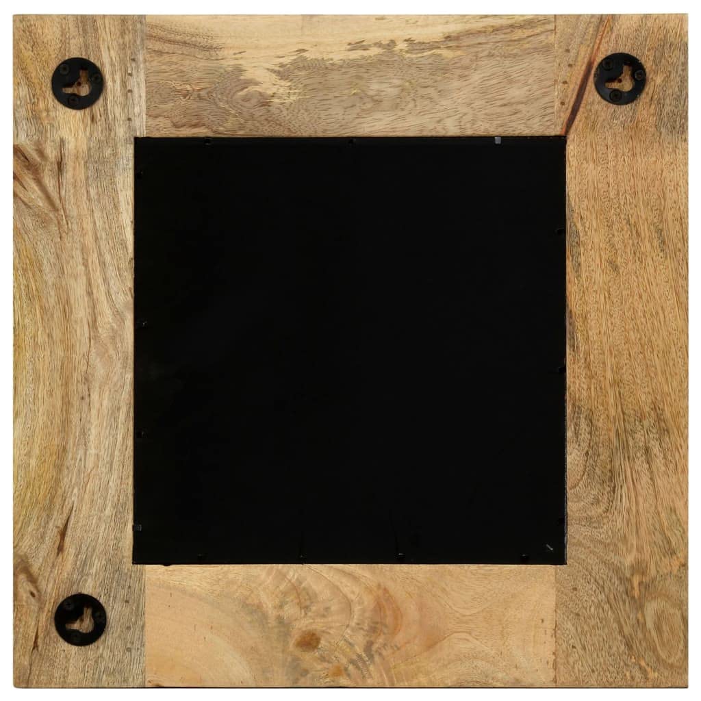 Spiegel Mangoholz massiv 50 x 50 cm mit Rahmen, Wandmontage für Flur Bad Schlafzimmer Wohnzimmer, Vintage Deko Kosmetik Schmink Ganzkörper Styling Makeup Rasur