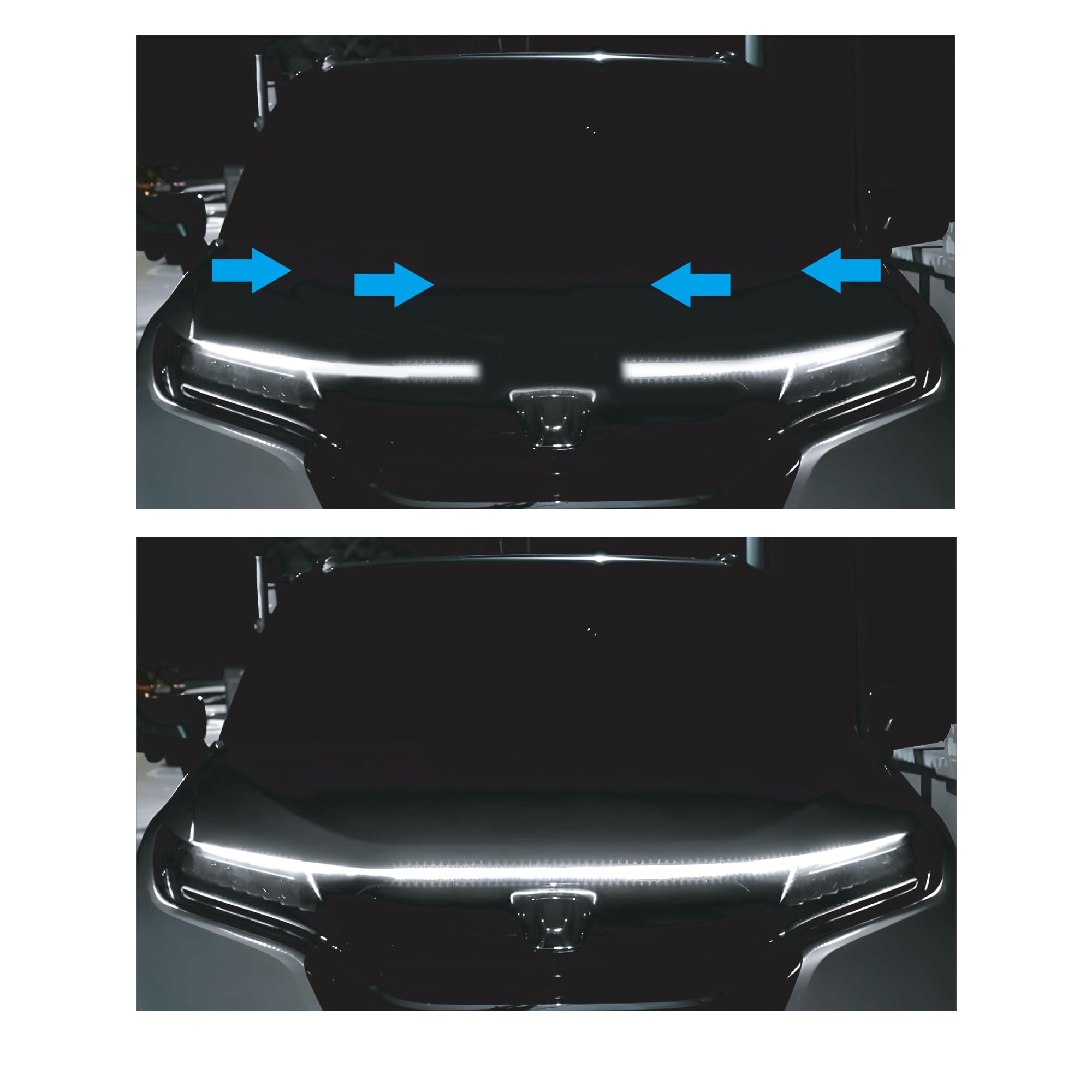 Simoni Racing LHW Luci a LED Esterne per Auto 120cm, Striscia Luminosa per Cofano Auto a LED, Luce di Marcia Diurna Flessibile Impermeabile, Striscia a LED per Auto, SUV, Camion