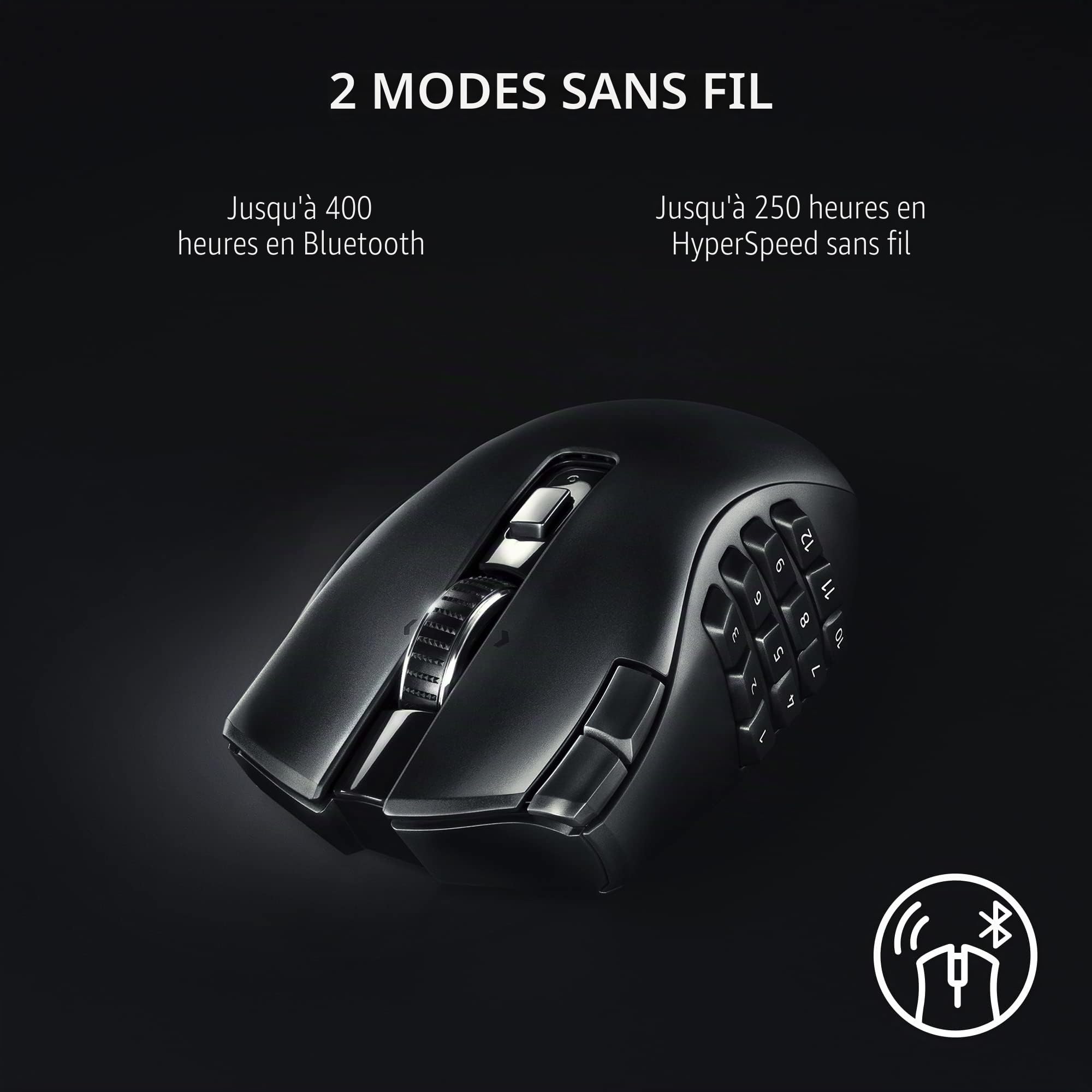 Razer Naga V2 HyperSpeed - Souris de Jeu MMO sans Fil Ergonomique & Gigantus V2 Medium - Tapis de Souris Gaming Souple pour Un Style Rapide et Un Contrôle Optimal (360 x 275 x 3mm