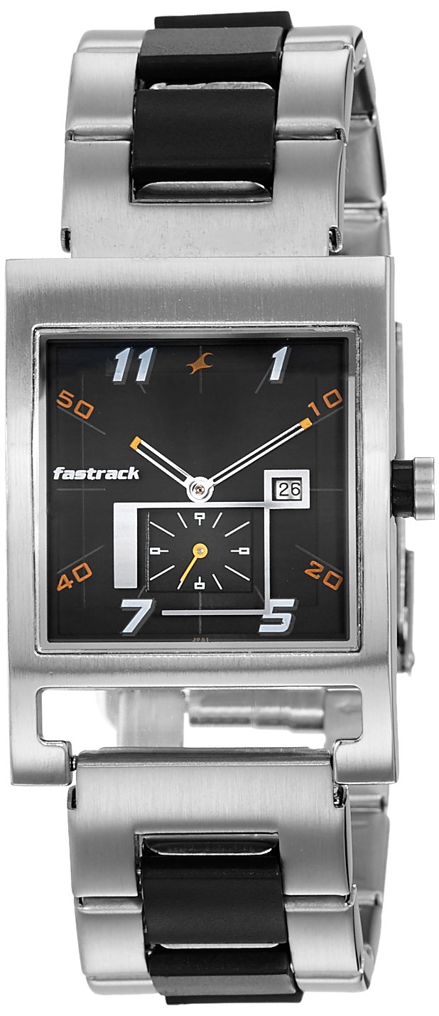 Fastrack Men Stainless Steel Analog Black Dial Watch-Nl1478Sm01/Nr1478Sm01, Band Color-Silver (B073186NMQ) Amazon Price History, Amazon Price Tracker