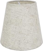 Eastlion 5.5" Clip on Fabric Chandelier Lamp Shade Small Table Lampshade,Linen
