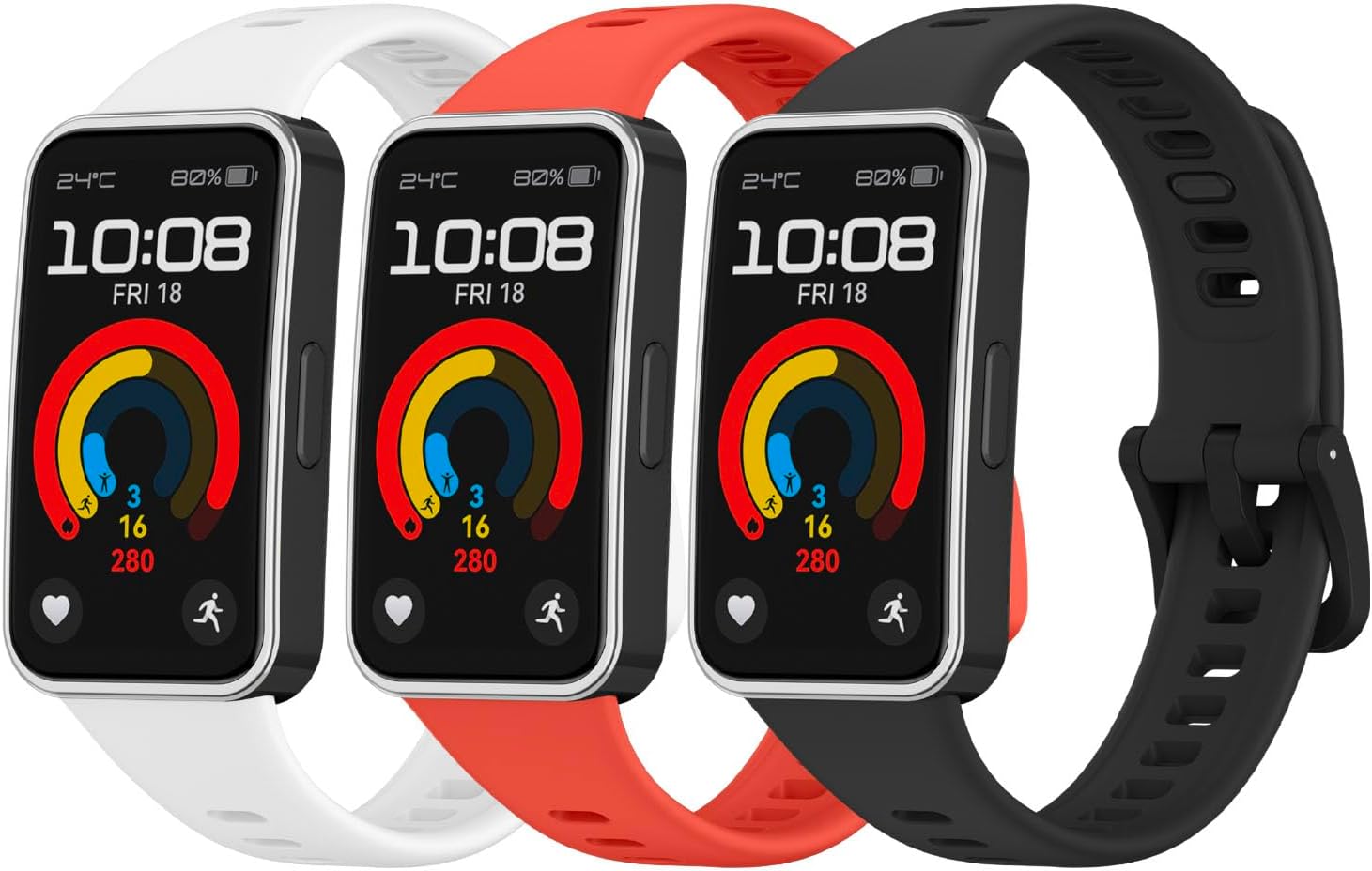 [3 Packs ] Silicone Band for Huawei Band 9/8 Strap，Waterproof Breathable Adjustable Straps for HUAWEI Band 9 & Band 8 Band