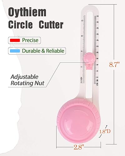 Miniatura 2 de Oythiem Herramienta de corte circular para manualidades de papel, cortador giratorio con 3 cuchillas reemplazables para álbumes de recortes,