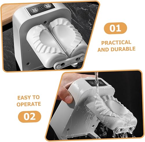 Miniatura 5 de RUNROTOO Máquina para hacer masas de pasta para hacer albóndigas, prensatelas, herramienta para hacer masas, prensa para la piel, albóndigas, moldes