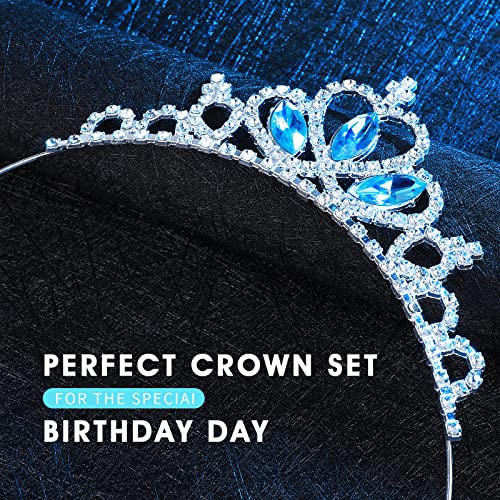 Molain 2 stuks prinses kroon tiara, meisjes hoofdband haar hoepel tiara strass kristal parel tiara, tiara hoofd kroon voor vrouwen meisjes bruiloft prom party (stijl B)