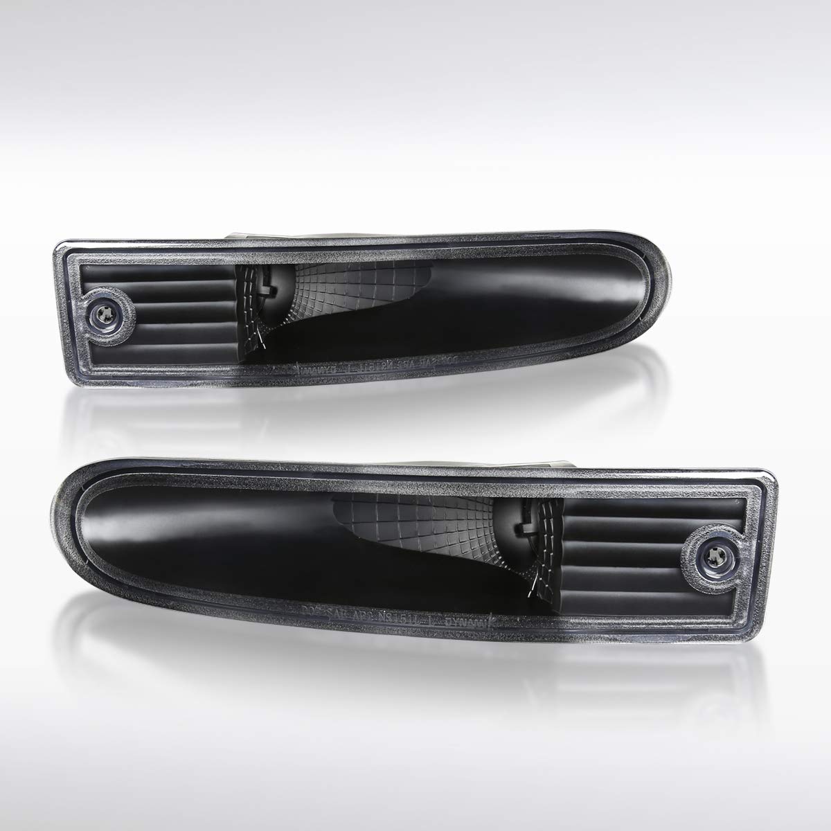 Autozensation Compatible with Mitsubishi Eclipse 2000-2002, Black Housing Clear Lens Bumper Lights, L+R Pair Assembly