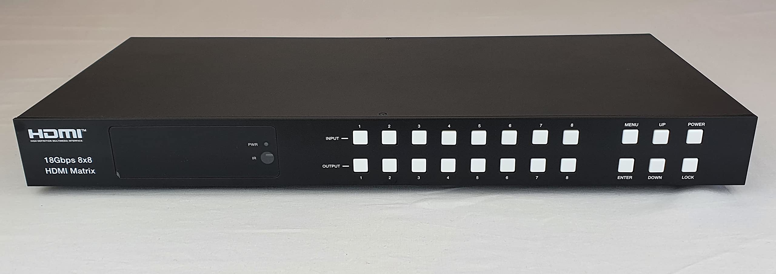 Commutateur matriciel HDMI 8x8 4K avec rétrogradation, ARC, HDR10+, HLG, Dolby Vision, Atmos. Prise en charge 4K @ 60Hz pour SkyQ UHD