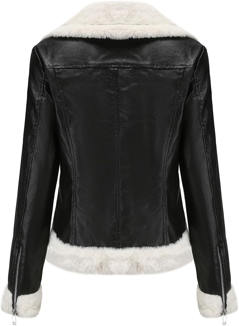 Womens Faux Leather Womens Oversized Leather Jackets Faux Fall Fashion Motorcycle Coats Winter Outfits Clothes 2024