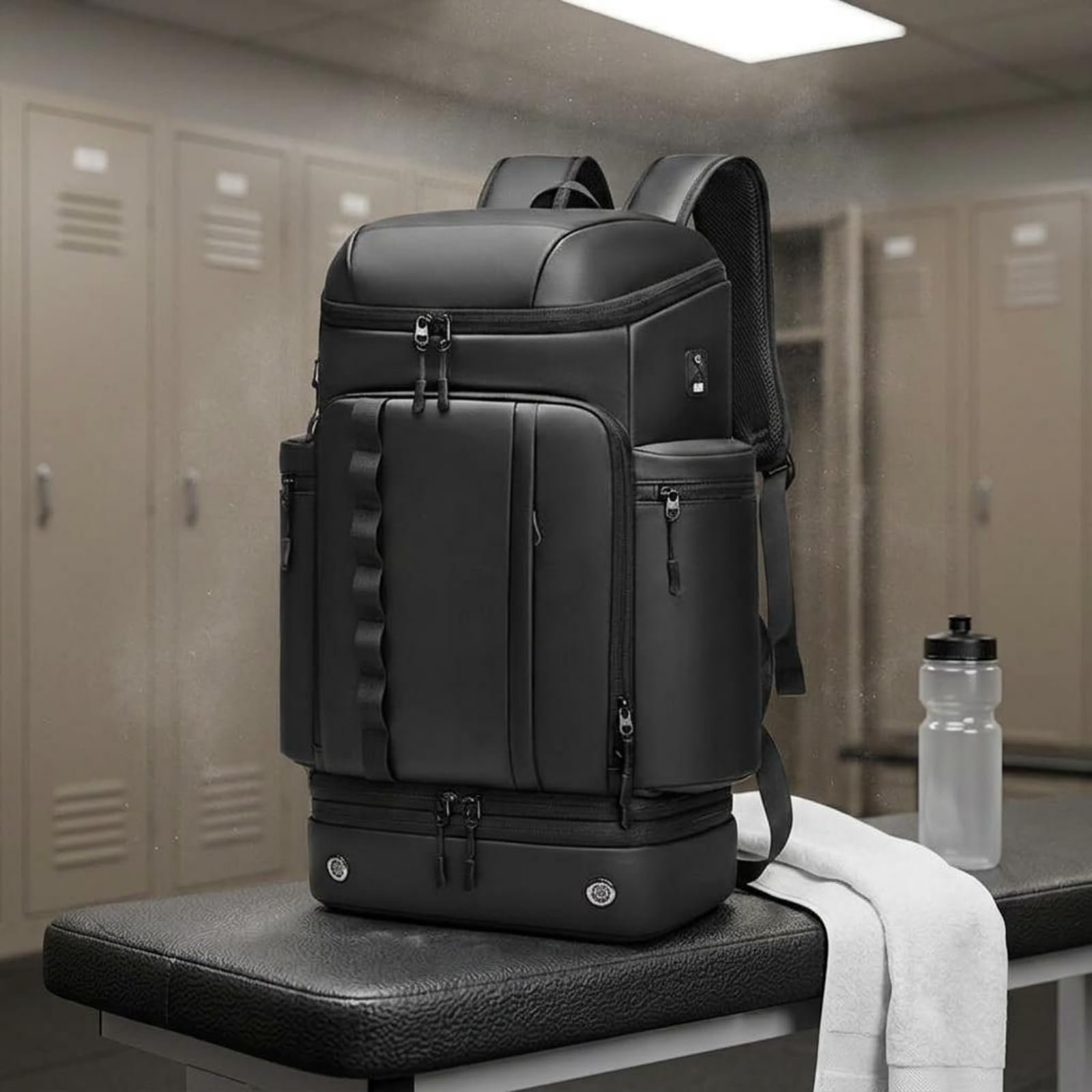 Colcolo Zaino da Viaggio Uomo Zaino Borsa Zainetto Valigia con Spazio Abiti E Accessori E Scomparto Bagnato Asciutto in Oxford con Fodera Poliestere per, Versione Sportiva, Nero, Nero