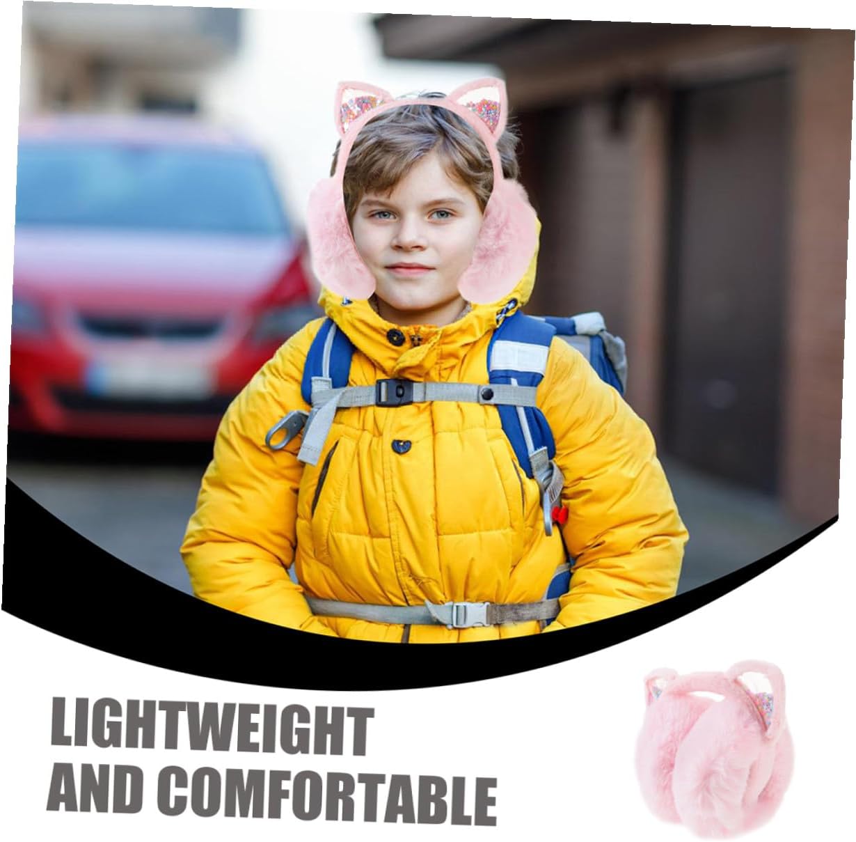 2pcs Ear Muffs Winter Ear Warmers Plush Foldable Earmuffs for Pink Soft Cover Cold Weather Accessories
