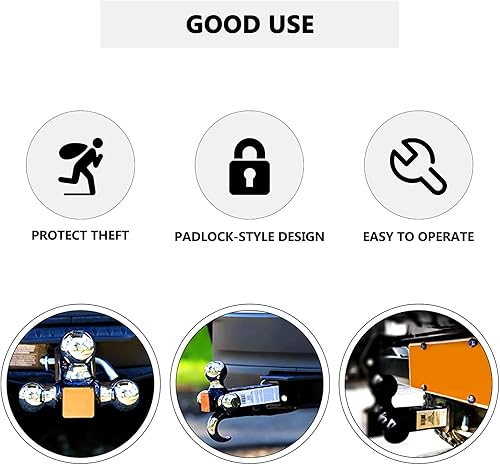 Miniatura 7 de Cenipar Pasador de enganche de remolque y clip con cabeza ranurada, 58 pulgadas de diámetro, se adapta a receptor de 2 o 2-12 pulgadas