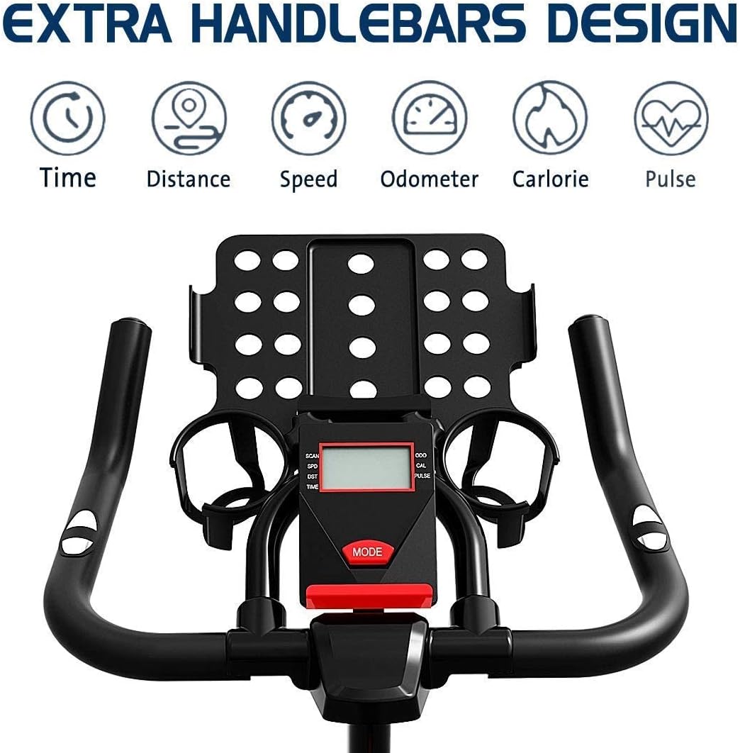 Exercise Bike, Stationary Bike,Upgraded Solid Flywheel, LCD Display & Comfortable Seat Cushion
