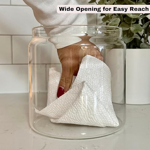 Miniatura 6 de Recipiente de vidrio con tapa, recipientes de vidrio de cocina de medio galón con tapas herméticas, perfecto para almacenamiento de despensa, tarro