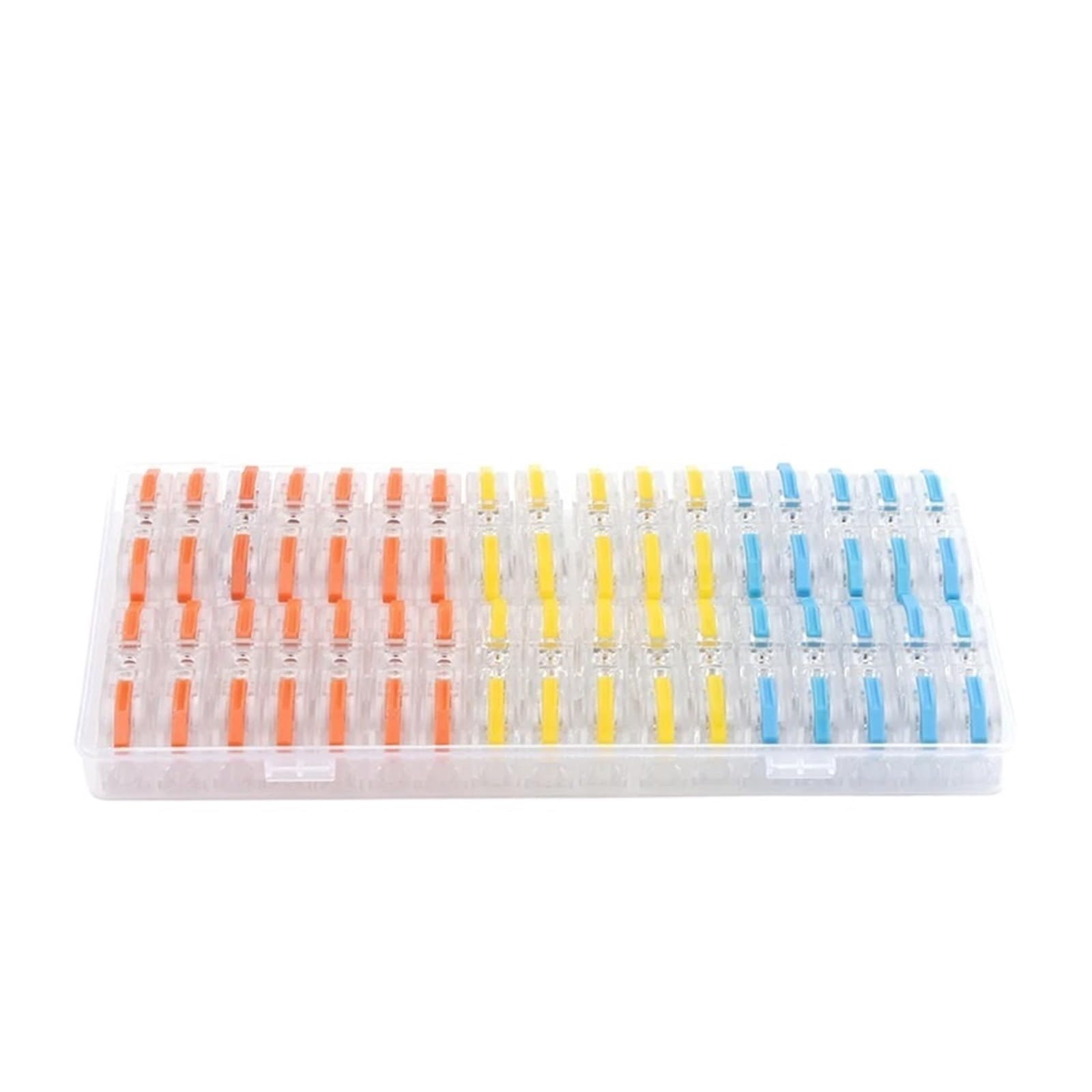 Conectores de cable de palanca de conexión rápida en caja de 34 piezas, terminales de conductor empalmables, bloque de cableado a tope, conectores eléctricos reutilizables(Boxed NC- 221T Color)