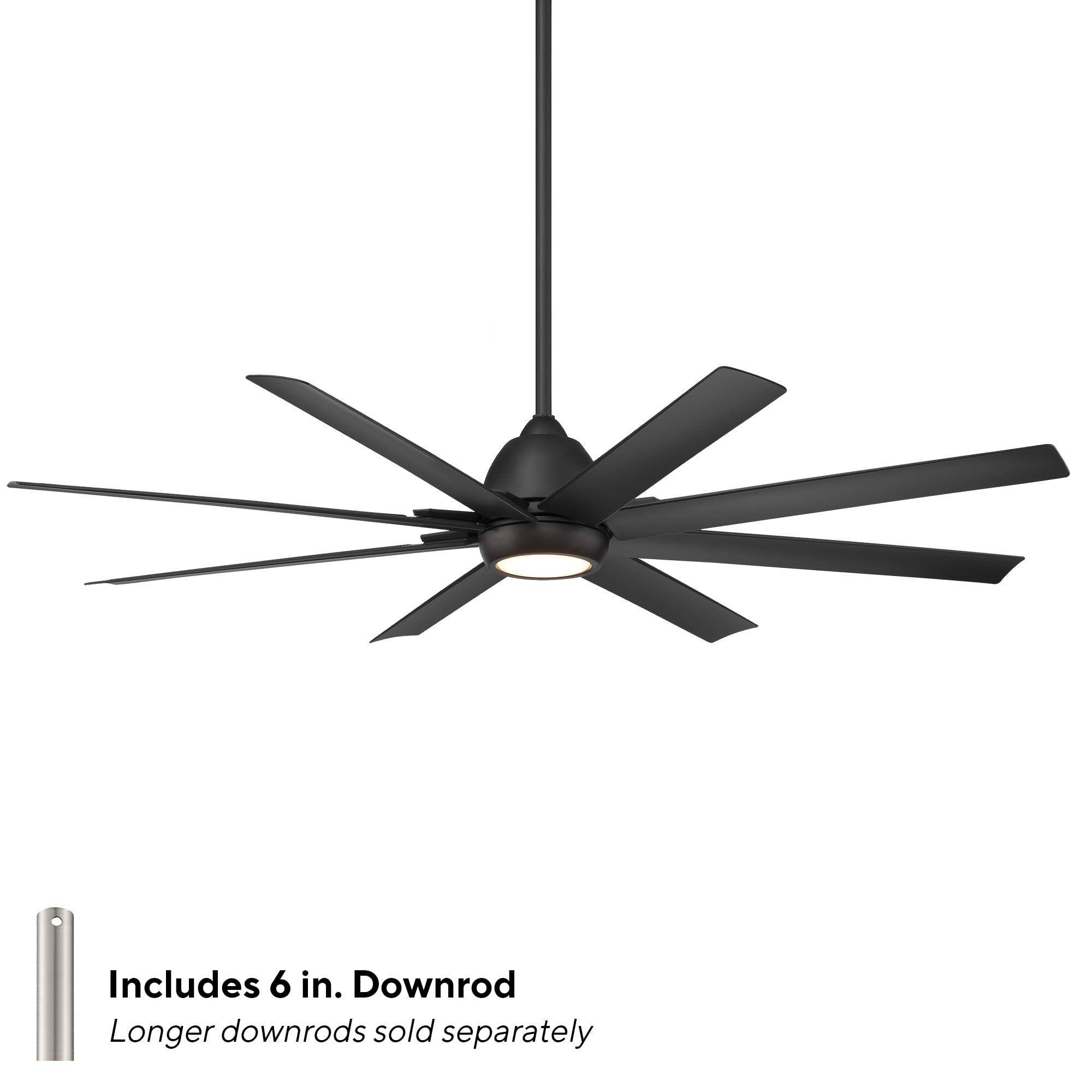 WAC Lighting F-064L-MB Mocha XL 66 Outdoor Ceiling Fan with LED Lights Remote Matte Black — view 2
