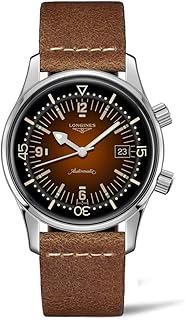 Longines orologio Heritage Legend Diver Tropical Watch 42mm marrone automatico acciaio L3.774.4.60.2