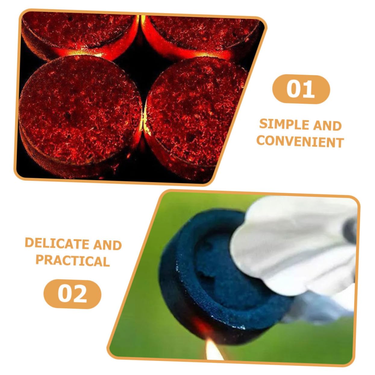 Abaodam 70 Pastillas de Carbón Vegetal para Estufa y Barbacoa, Fácil Encendido, Carbón Ligero Negro Adecuado para BBQ al Aire Libre y Cocina Doméstica