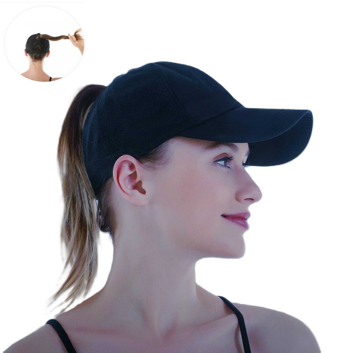 Gorra de béisbol para hombres y mujeres, gorra de béisbol atlética ajustable clásica gorra lisa de secado rápido sombreros de camionero
