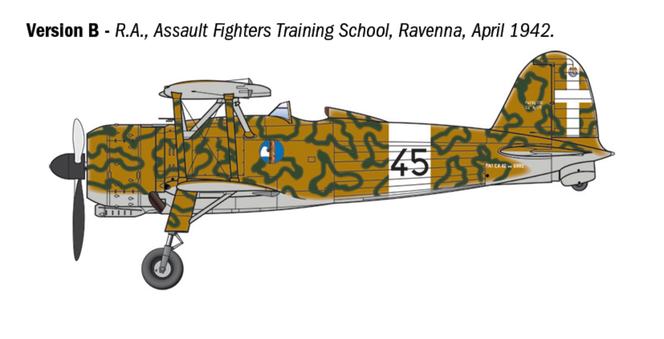 ITALERI IT2842 1/48 WW2 FIAT CR.42 Falco Attack Plane/Night Fighter Model Plastic Model, Molded Color, 34.5 cm x 5 cm x 24.5 cm - Image 4