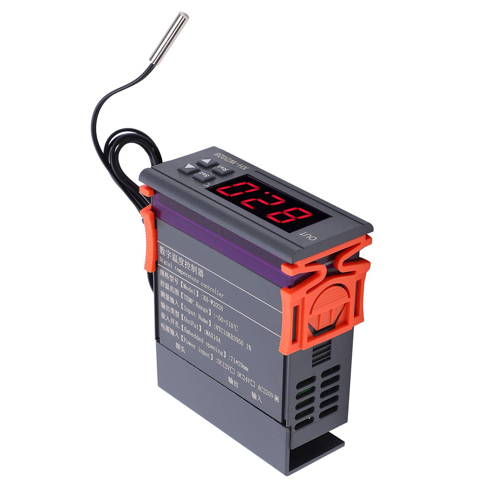 Termoregolatore digitale Termostato accurato per frigorifero e congelatore ABS fai-da-te nero (AC220V)