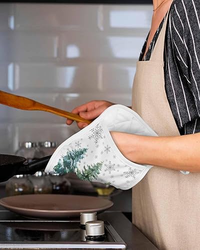 Miniatura 5 de Juego de 2 soportes para ollas de árbol de Navidad para cocina, antideslizante y aislante de calor, juego de agarraderas de tela de toalla con