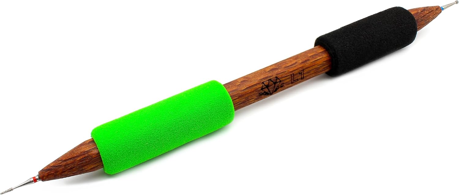 The Original DiamondCore Tools L1 Diamond Sgraffito Stylus Tool, Needle & 1 mm Ball Tip Pottery Carving Tool for Fine Lines, Clay Sgraffito, Ceramic Detail Work, and Cleanup