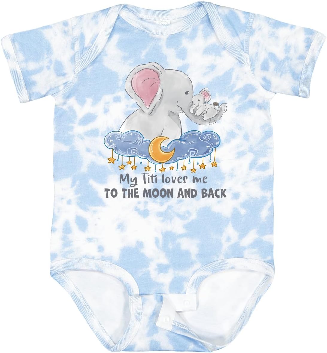 inktastic My Titi Loves Me To the Moon and Back Elephant Family Baby Bodysuit