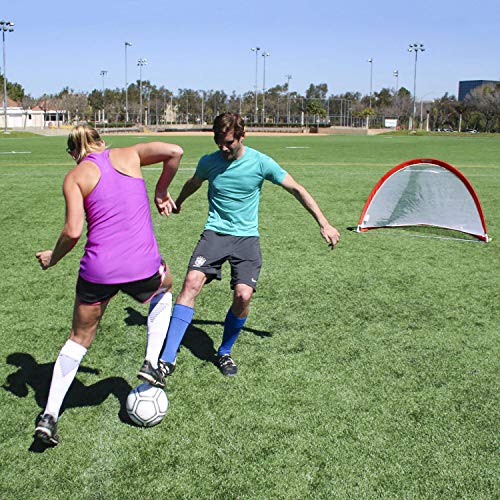Gosports Portable Pop-Up Soccer Goals For Backyard - Kids & Adults - Set Of Two Nets With Agility Training Cones And Carrying Case #TOP1