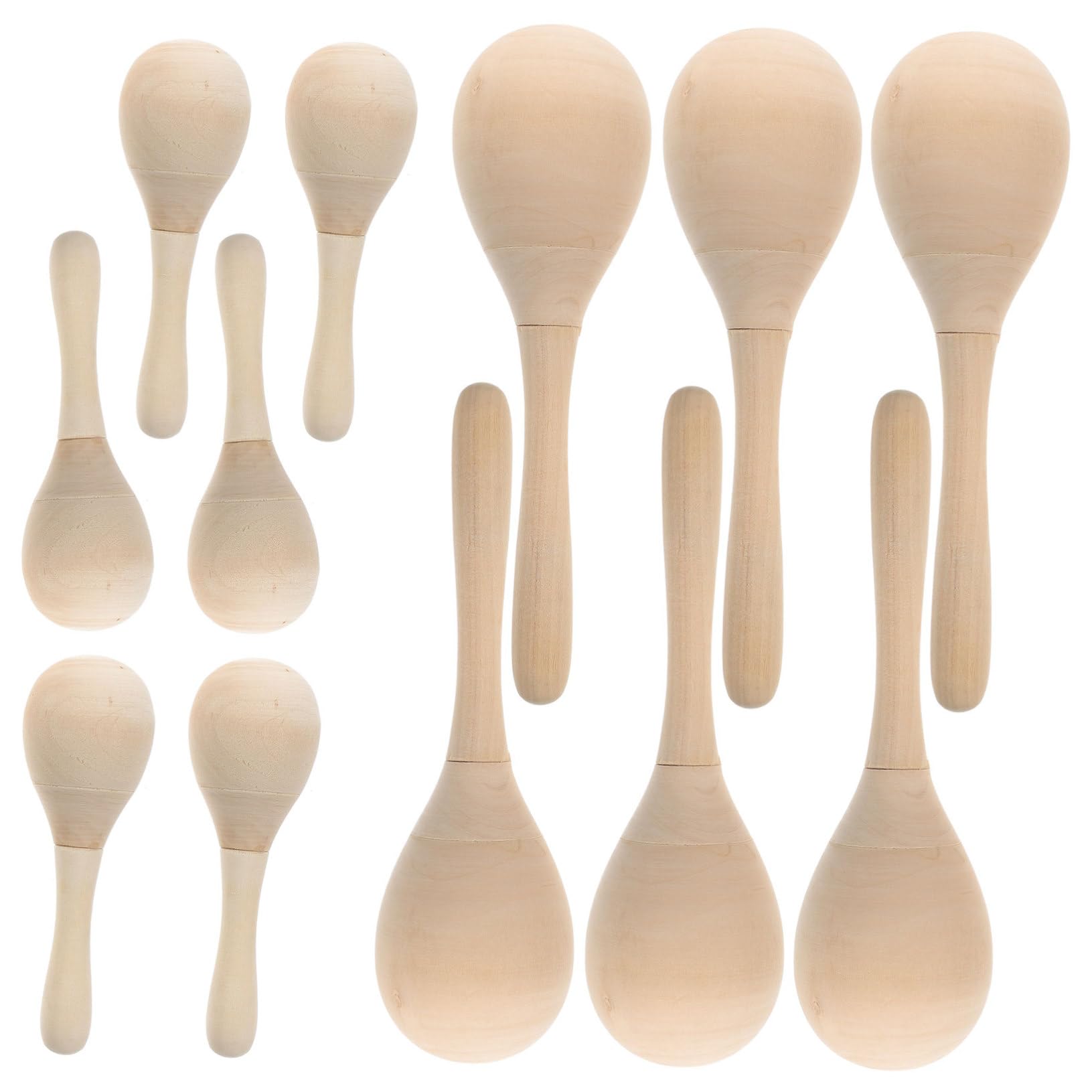 ORFOFE Maracas Strumenti Musicali Educativi da Dipingere in Legno 12 Pezzi Facili da Impugnare Giocattoli Creativi per Ragazzo Ragazza per Scuola e Classi per Feste e Attività Manuali