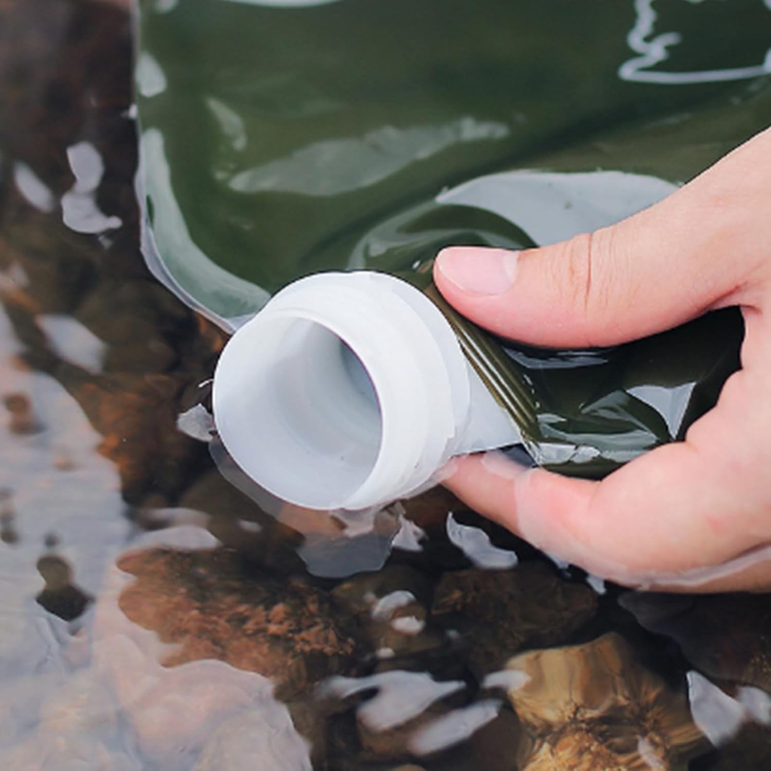 Rulbelok Outdoor Portable Water Bag with Faucet Folding Bucket Drinking Container Leakproof Pouches Storage Carriers Camping Container Plastic Tanks