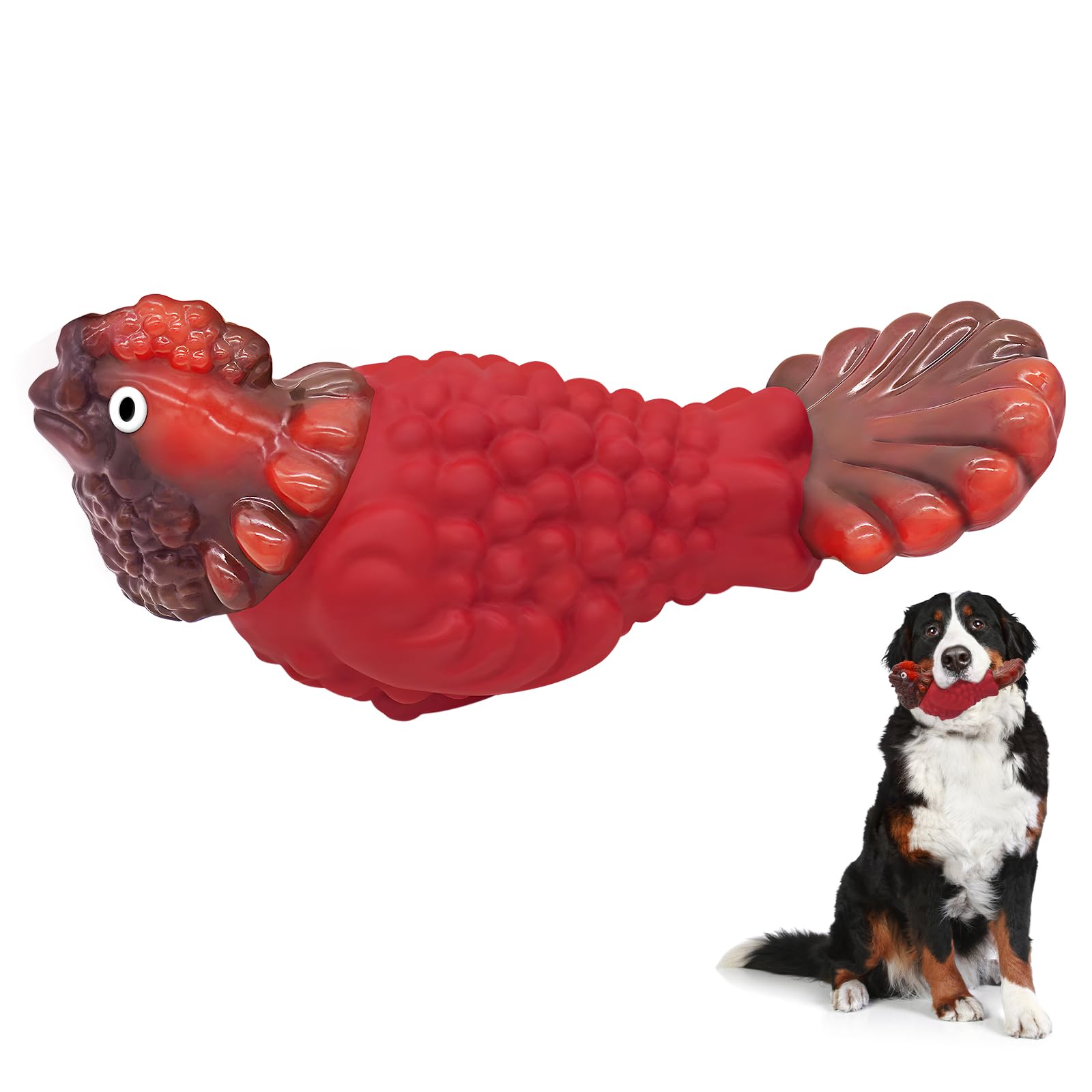 WinTour Tough Dog Toys for Aggressive Chewers, Dog Chew Toys for Large Dogs, Turkey Indestructible Squeaky Dogs Toy to Keep Them Busy