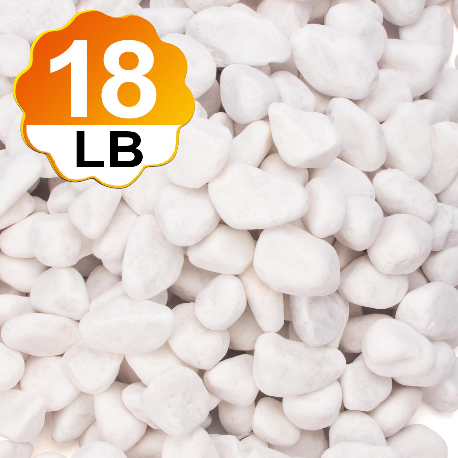 18 Pounds Decorative Pebbles, White Stones, White River Rock, Natural Aquarium Gravel, Garden Decor Rocks