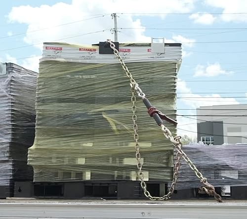Mytee Products (4 Pack) 3/8"-1/2" Heavy Duty Ratchet Lever Load Binder W/Grab Hooks 9,200 Lbs Working Load Limit - Red | Tie Down Hauling Chain Binders For Flatbed Truck Trailer #TOP1