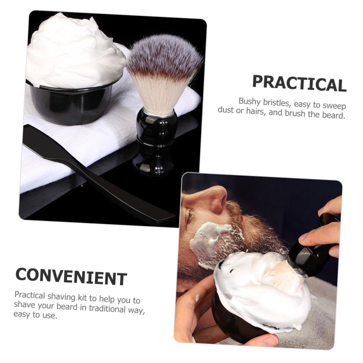 SOESFOUFU Traditional Shaving Kit for Men Razor Brush Bowl Shaving Supplies Manual Shave Set Ideal Present