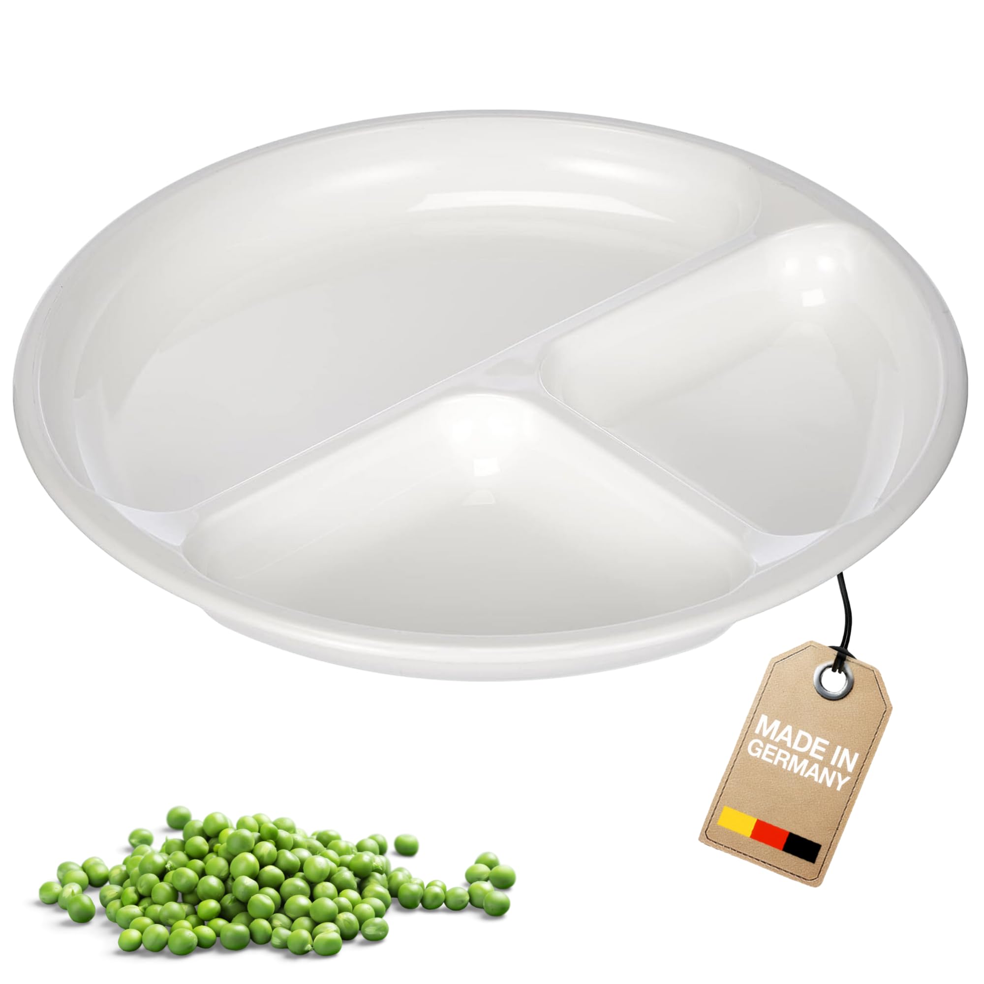 Westmark Mikrowellen-Menüteller, 3 separate Bereiche, ø 25 cm, Kunststoff, Farbe: Weiß, 22402270, Teller, Einzeln