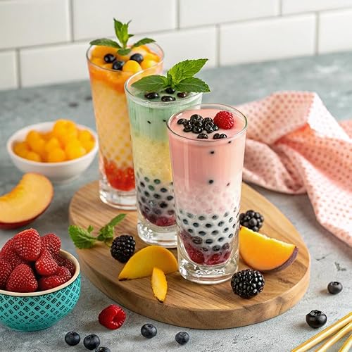 Vista 34 de Perlas de Boba de maracuyá, boba explosiva de pasión, perlas de tapioca de burbuja de la pasión para té de burbujas (maracuyá, 7 libras, 1 paquete)