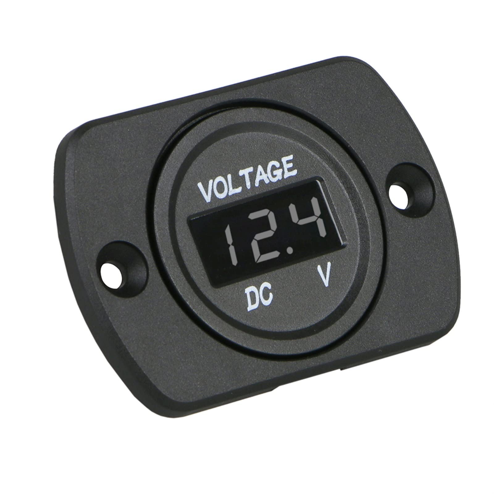 DC12V Auto Moto LED Display Digitale Voltmetro Pannello Rotondo 5-48 V Misuratore di Tensione Tester Calibro for Auto Barca Marine Veicolo RV(Green)