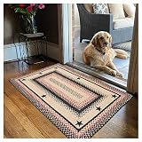 Homespice Gloucester Jute Braided Rug 20x30in Rect Black-Tan-Red Natural Jute Rug. Uses- Indoor Entr