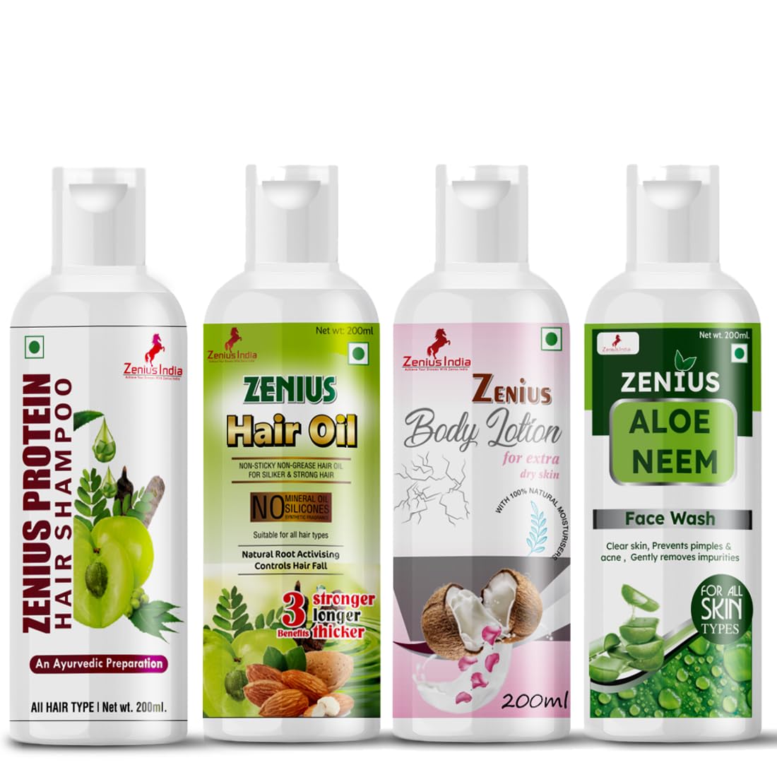 Beauty Kit, 200ml, Natural Hair Oil, Body Lotion, Aloe Neem Face Wash, Protein Hair Shampoo-image-44