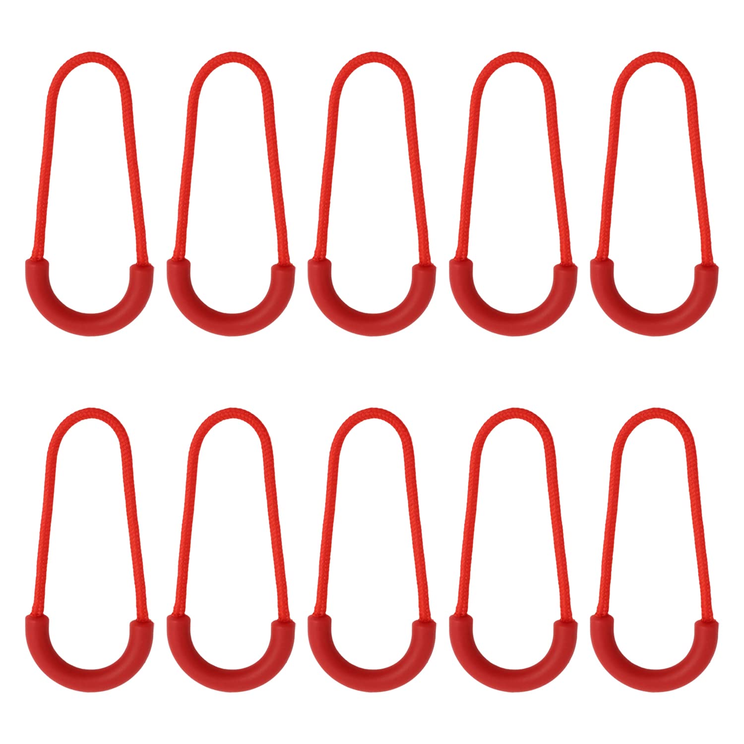 Honbay 10PCS Red Heavy Duty U Shape Nylon Zipper Pulls Zipper Tags Zipper Extension Replacement