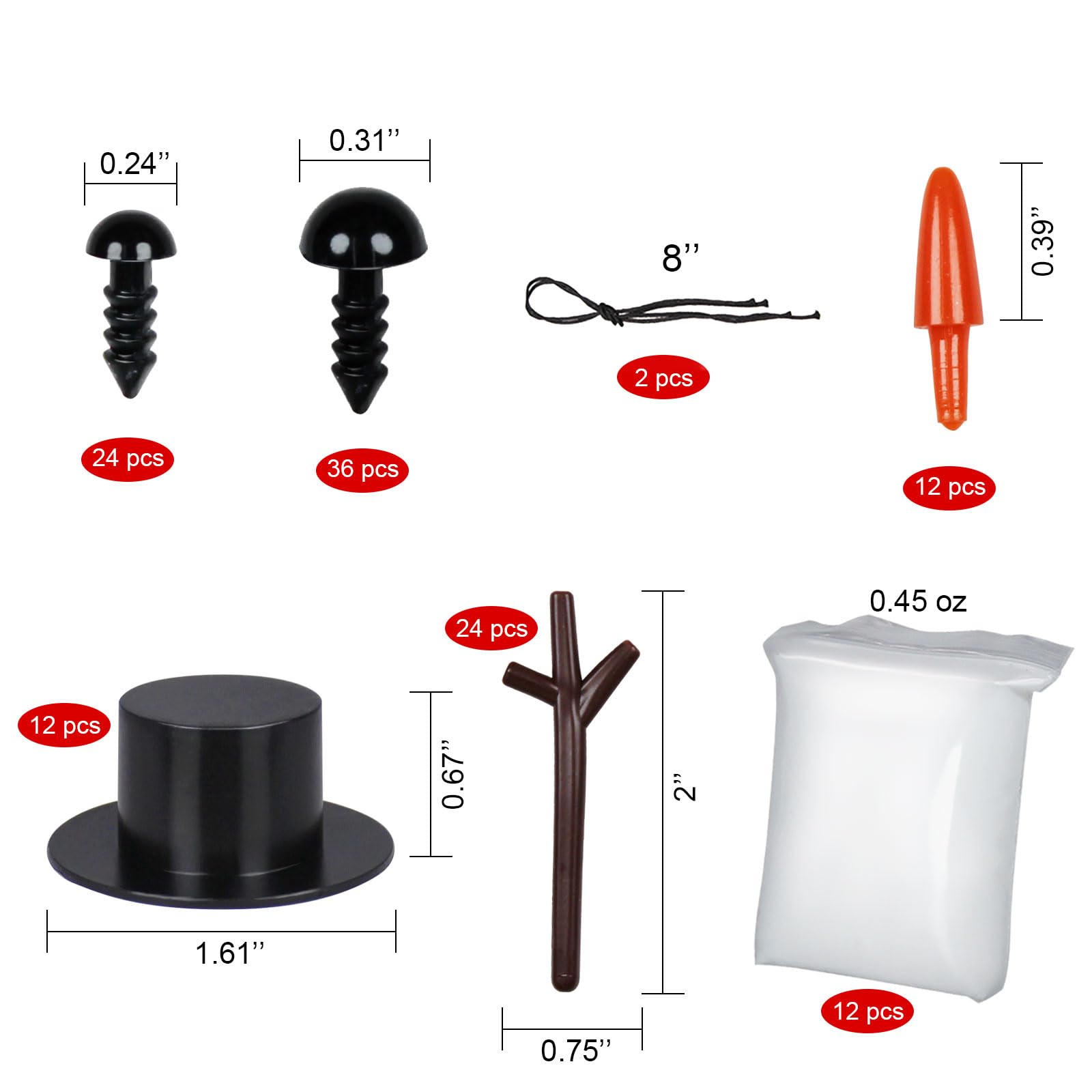 Paquete de 12 manualidades de muñeco de nieve para niños, kit de construcción de muñeco de nieve, kit de moldura de arcilla para manualidades de Navidad, regalo de Navidad, relleno de 3