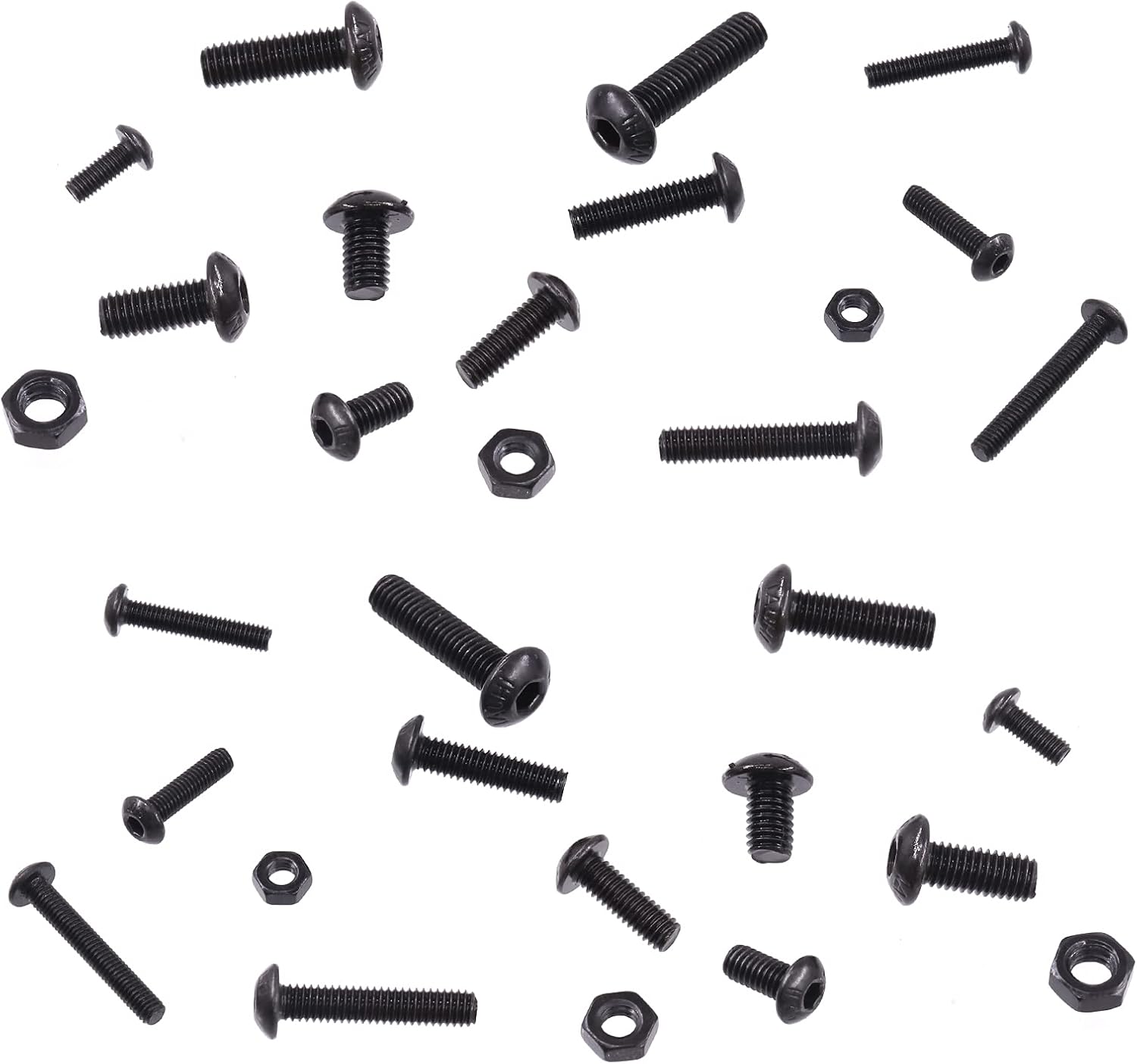 Hilitchi 460-Pcs M3 M4 M5 Button Head Hex Socket Head Cap Bolts Screws Nuts Assortment Kit - 10.9 Grade Alloy Steel