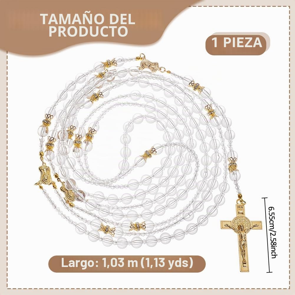 AHANDMAKER Lazo de boda con cristales Lazo para Boda, accesorios de boda, juego de cuerda de lazo con colgante de cruz, cordón tradicional para boda, ceremonia, regalo de novia