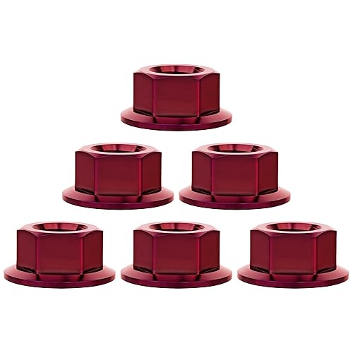 Miniatura 54 de Titanium DIN6923 M5 M6 M8 M10 M12 M14 M16 - Juego de 6 tuercas hexagonales (paso M8, 0.069 pulgadas, dorado)