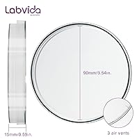 Vista 7 de LVAE001 - Paquete de 20 platos Petri estériles con tapas, 3.543 in de diámetro, 0.591 in de profundidad, 3 rejillas de ventilación, ideal