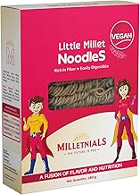 MILLETNIALS ShreeJayy Little Millet Noodles 180g – Ready to Cook, Gluten-Free, 100% Vegan, No Maida, No Atta, No Preservatives, Healthy Instant Noodles (Pack of 1, Little Millet Noodles)