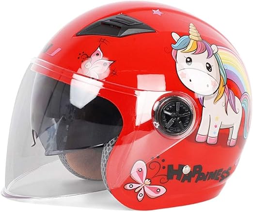 Amazon Co Jp Zjj ヘルメット 子供のヘルメット 四季ダブルレンズ漫画かわいい電動バイクヘルメット 超軽量子供用安全ヘルメット 色 赤 サイズ さいず 21x27cm 産業 研究開発用品