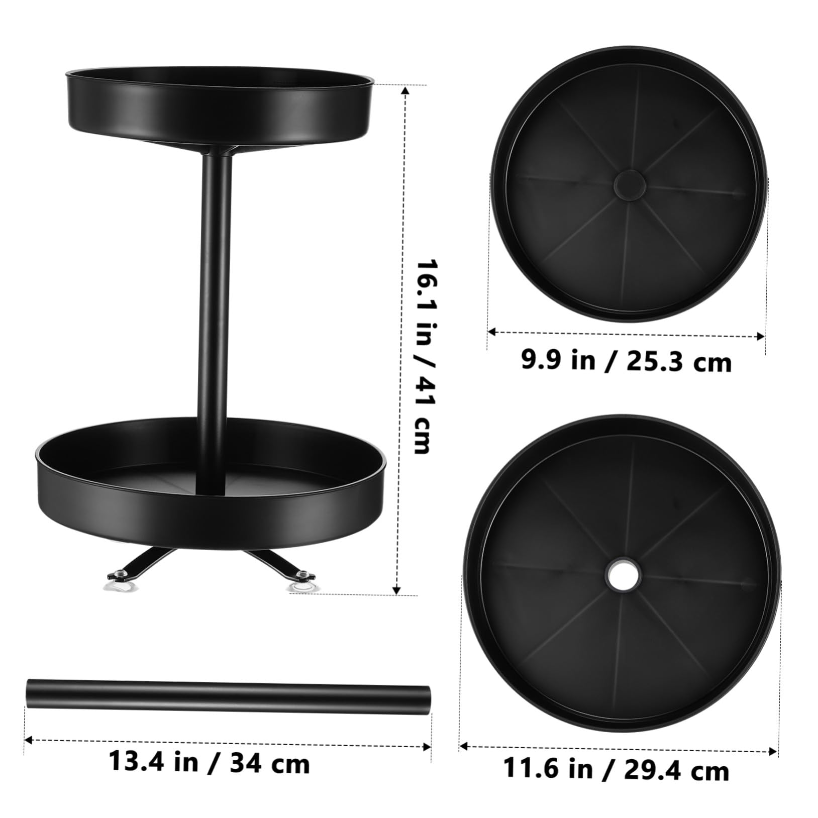 Drehbarer Gewürzständer Schranktisch 10 Zoll 12 Zoll Edelstahl Schwarz